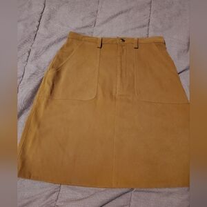 Vtg CRAZY HORSE LIZ CLAIBORNE Western SIZE 8 Tan Suede Pencil Mini  Skirt Boho